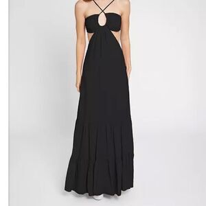 NEW Nicole Miller Cut-Out Criss Cross Silk Maxi Dress- Size L